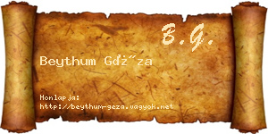 Beythum Géza névjegykártya